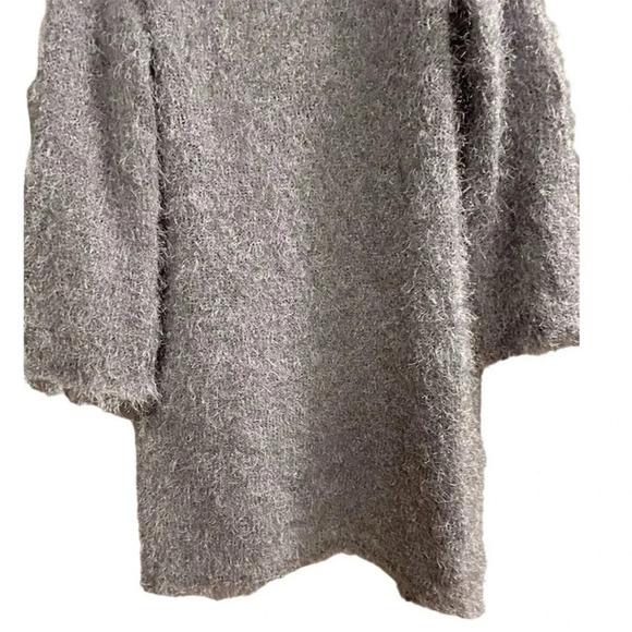 Pol Women's Fuzzy Knit Open Back Cardigan Sweater Gray Size M - Picture 12 of 16